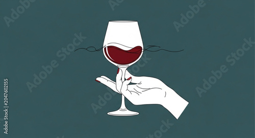 Foto Hand holding a glass of red wine.