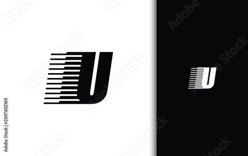 Modern Letter U Speed Line Logo Design for Technology and Corporate Brand Identity