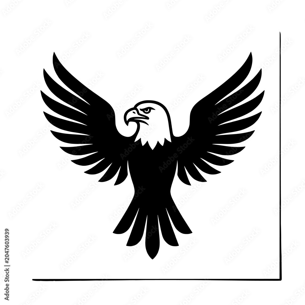Fototapeta premium Eagle wings emblem vector icon graphic