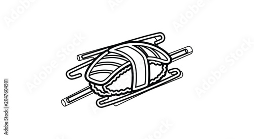 Sushi roll on plate closeup.