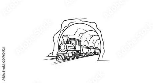 Vintage steam locomotive engine train.