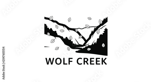 Wolf Creek logo with mountains.