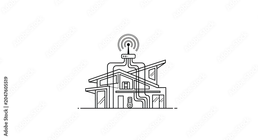 Naklejka premium Smart Home Automation House Design.