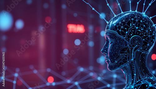 Artificial intelligence network abstract concept