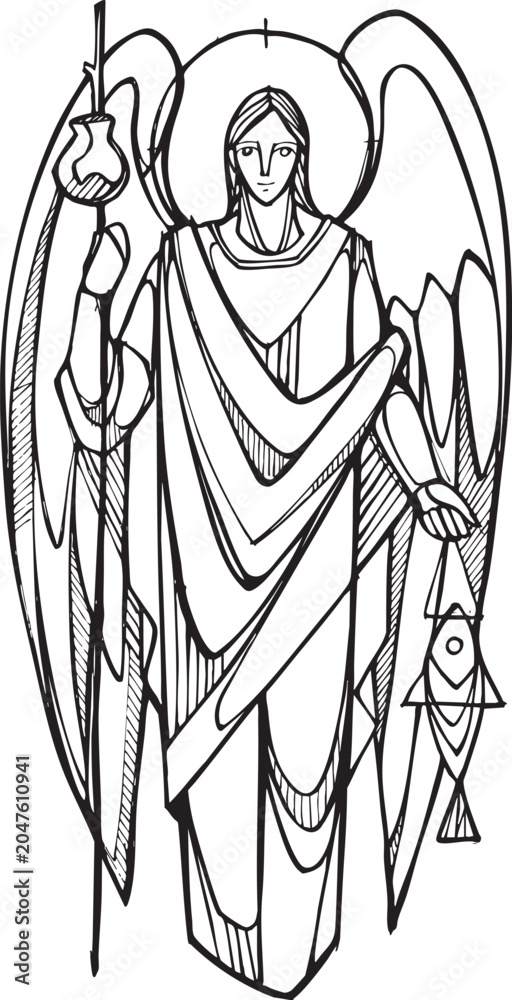 Obraz premium Saint Raphael the Archangel Guide and Healer Sent by God