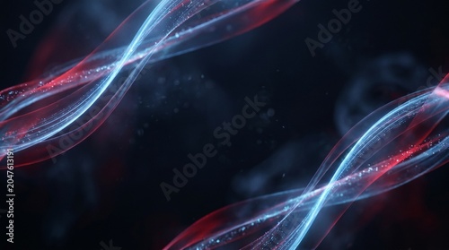 Abstract Cyber Data Streams Blue Red Dark Background