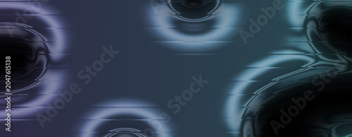 Tableau sur toile Abstract digital art with glowing blue and purple orbs on a dark background, fut