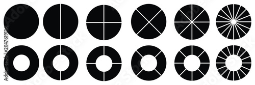 Quadro em tela Circle division infographic icon set