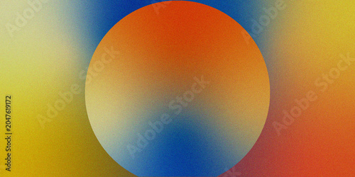Abstract vibrant gradient circle with grainy texture