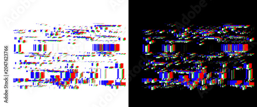 Bild auf Leinwand Glitch art texture with digital distortion, abstract vhs noise effect on black a