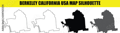 Bild auf Leinwand Berkeley california usa map silhouette outline filled dotted and filled outline vector