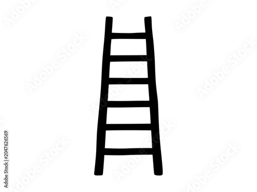 Hand drawn black ladder icon sketch isolated on white background