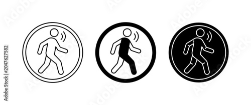Fotografía Walking Person Icons, Pedestrian Symbols, Silhouette, Motion Graphics, Vector Se