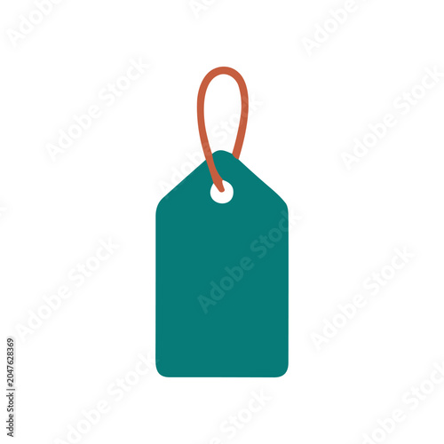 Vászonkép Green Tag with Orange Loop.