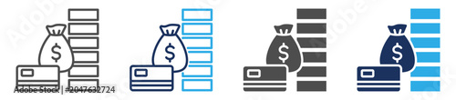 Obraz na plátně credit rating icon set multiple concept
