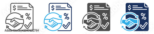 approval refinancing icon set multiple concept