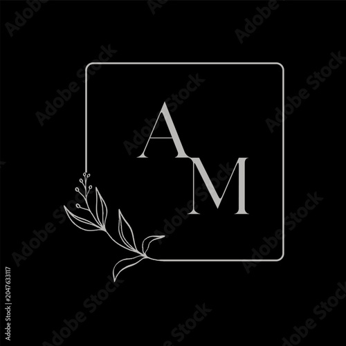 AM letter logo abstract design. AM unique design. AM.