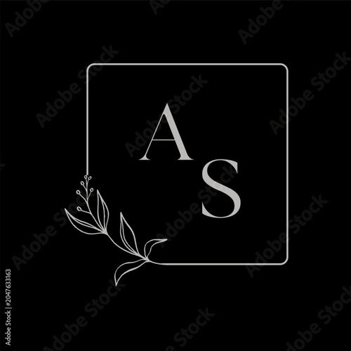 AS letter logo abstract design. AS unique design. AS.