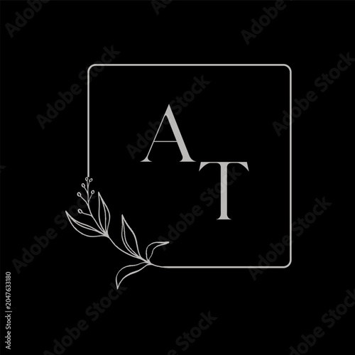 AT letter logo abstract design. AT unique design. AT.