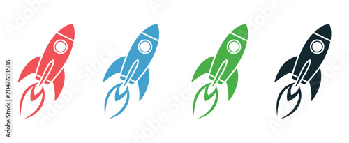 Foto Startup Rocket Launch Icon Featuring Entrepreneurial Progress, Company Growth, I