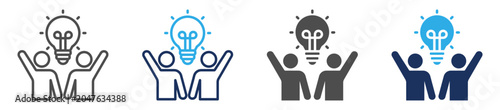 Photos active participant icon set multiple concept