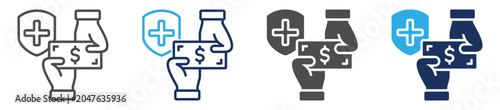 Bild auf Leinwand compensation icon set multiple concept