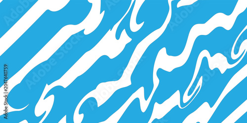 Tableau sur toile Seamless blue and white abstract wavy pattern