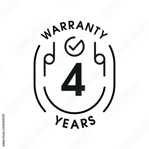 4 Years Warranty Badge for Product Quality Guarantee.