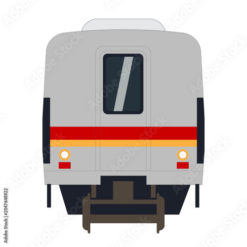 Indonesian KRL Commuter Line Train Back View Flat Design