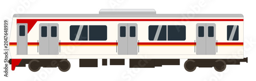 Photos Indonesian Commuter Line Train Carriage Side View Vector Illustration