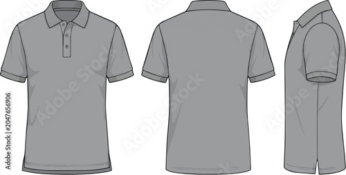 Editable Polo Shirt Vector Mockups for Fashion Design