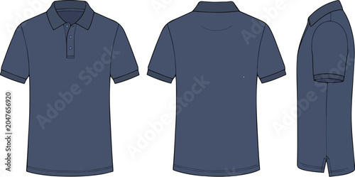 Navy Blank Polo Shirt Template Collection
