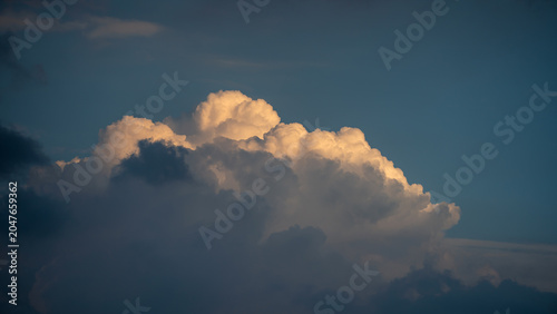 Bild auf Leinwand Cumulonimbus Clouds Blue Sky