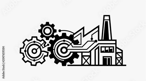 Foto Industrial factory with gear and cog.