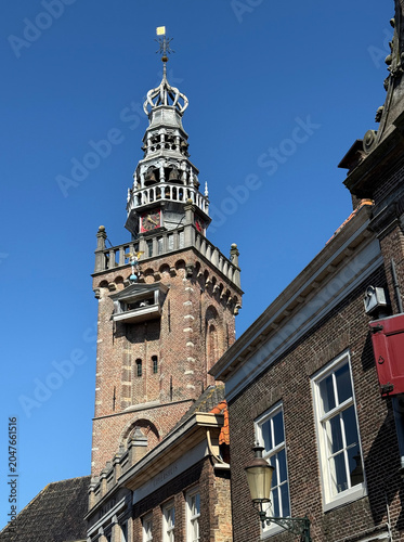 Tower of city hall of Monnickendam, Holland
