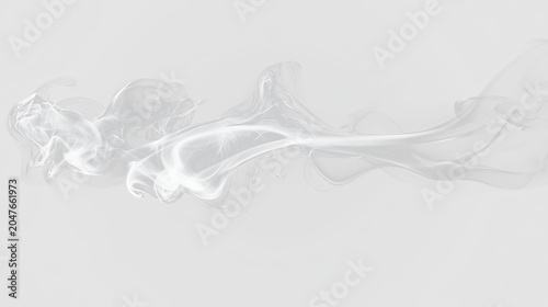Fotografía Swirling smoke on a clear background showing fluid movement and shape without an
