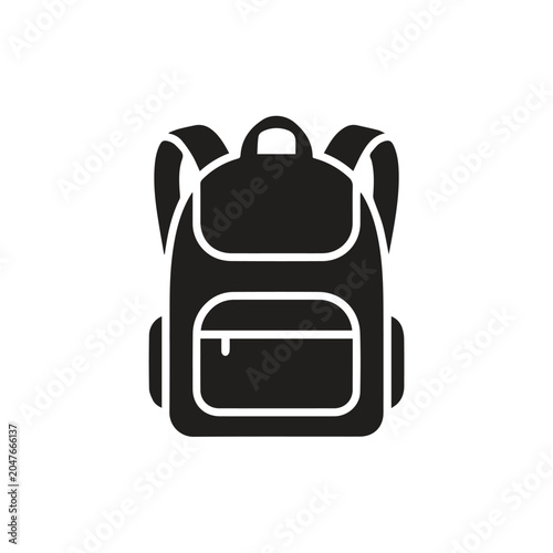 School backpack storage icon vector graphic with backpack rucksack accessory