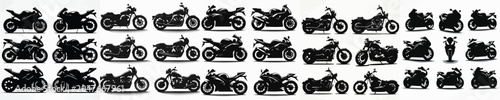 Quadro su tela Vector set image silhouette of motorcycle