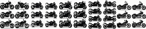 Foto Vector set image silhouette of motorcycle