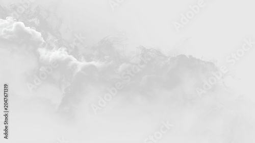 Foto White smoke billows in a swirling pattern against a plain background as it slowl