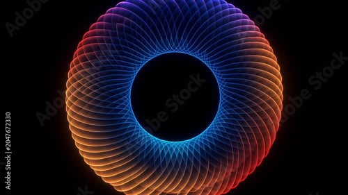 Oscillating circular rings in motion