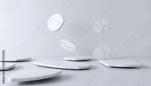 Floating marble slabs in neutral environment