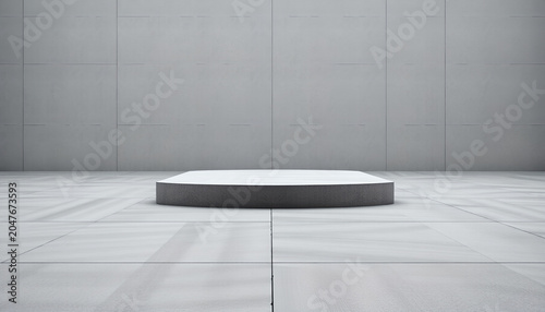 Minimal concrete platform in open space