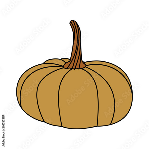 Pumpkin Vector Illustration with Simple Design. Features a stylized, simple design suitable for autumn themes, Halloween decorations, or harvest festival projects.