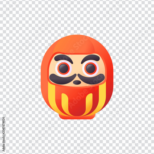 Daruma Japan Culture Tradition Good Luck Icon Set