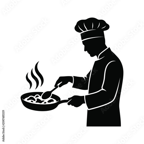  Chef cooking on a pan