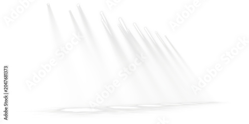 Bild auf Leinwand Diagonal white spotlight beams with soft diffusion and floor reflection dramatic