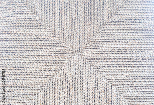 Natural woven jute texture background with diagonal pattern close up view