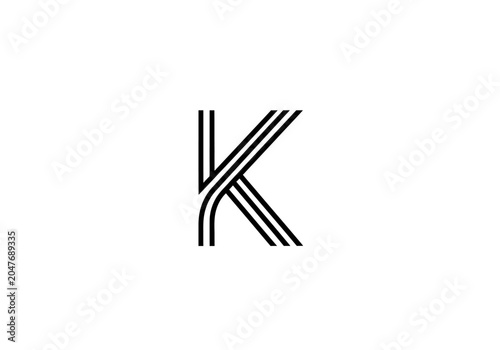 Modern linear letter K logo on white background