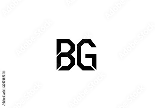 Modern minimalist BG monogram logo design on white background